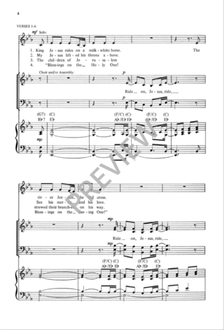 Ride On, Jesus, Ride 4-Part scores gallery preview page 5