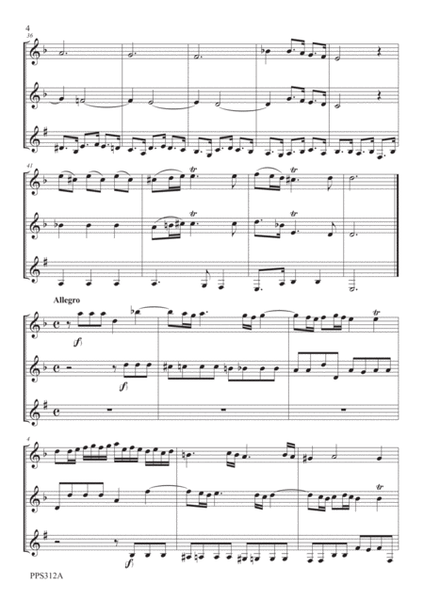 LECLAIR: TRIO SONATA IN D MINOR Opus 4 No. 3 for flute, oboe & clarinet