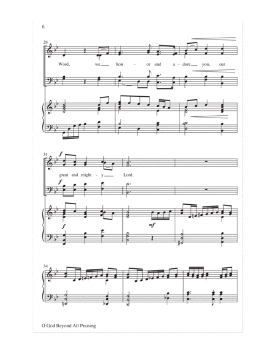 O God Beyond All Praising 4-Part scores gallery preview page 6