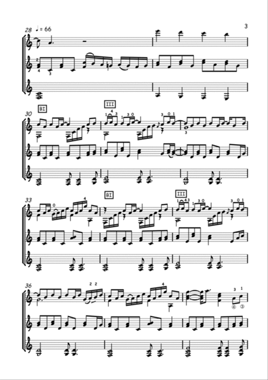 People Help The People Guitar Ensemble scores gallery preview page 3