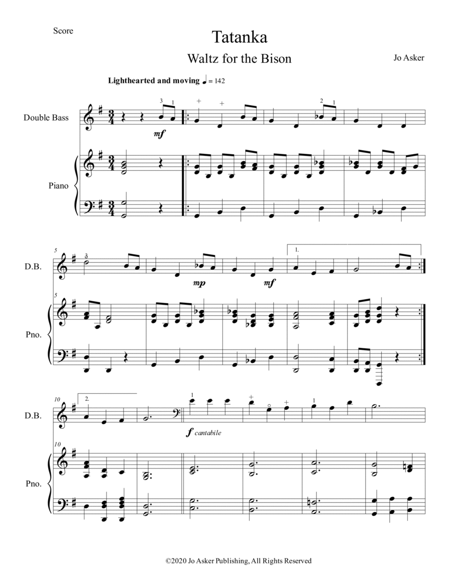 Tatanka (Waltz For the Bison) - with piano accompinament Chamber Music scores gallery preview page 1