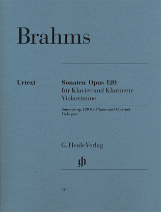 Sonatas for Piano and Clarinet (or Viola) op. 120, Nos. 1 and 2 (Viola part only)
