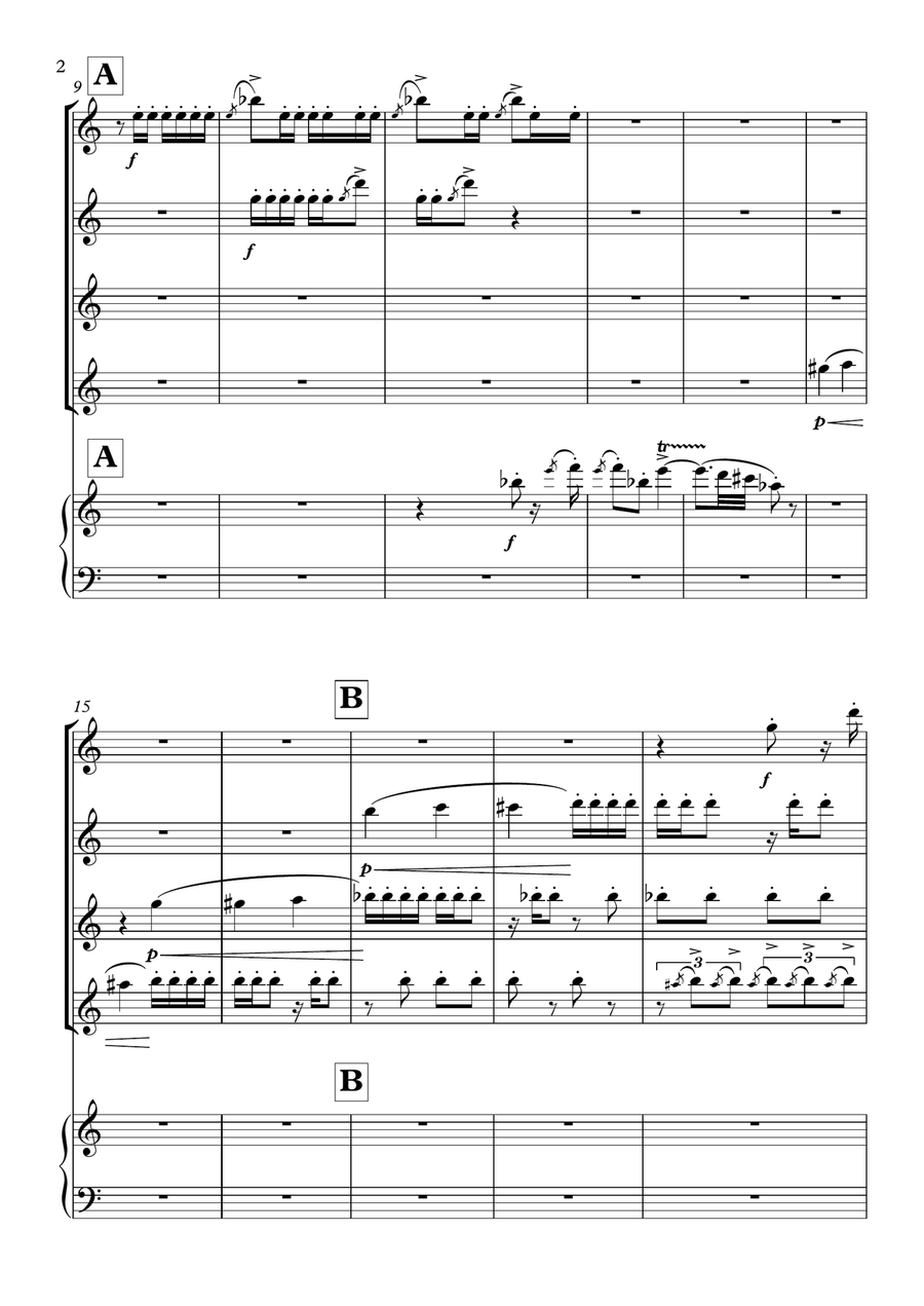 The Carnival of the Animals - 2. Hens and Roosters Small Ensemble scores gallery preview page 2
