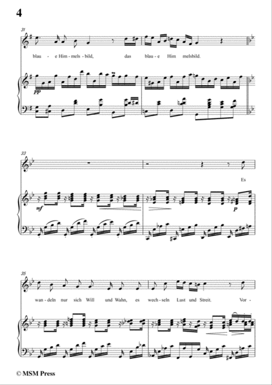 Schubert-Im Frühling in G Major,for voice and piano Voice Solo scores gallery preview page 6