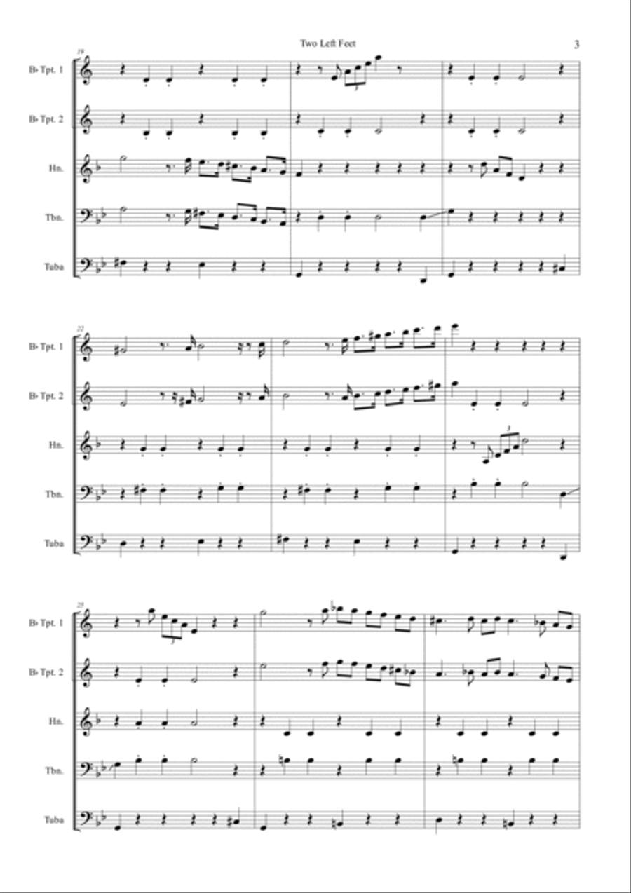 Two Left Feet (Brass Quintet) Brass Quintet scores gallery preview page 3