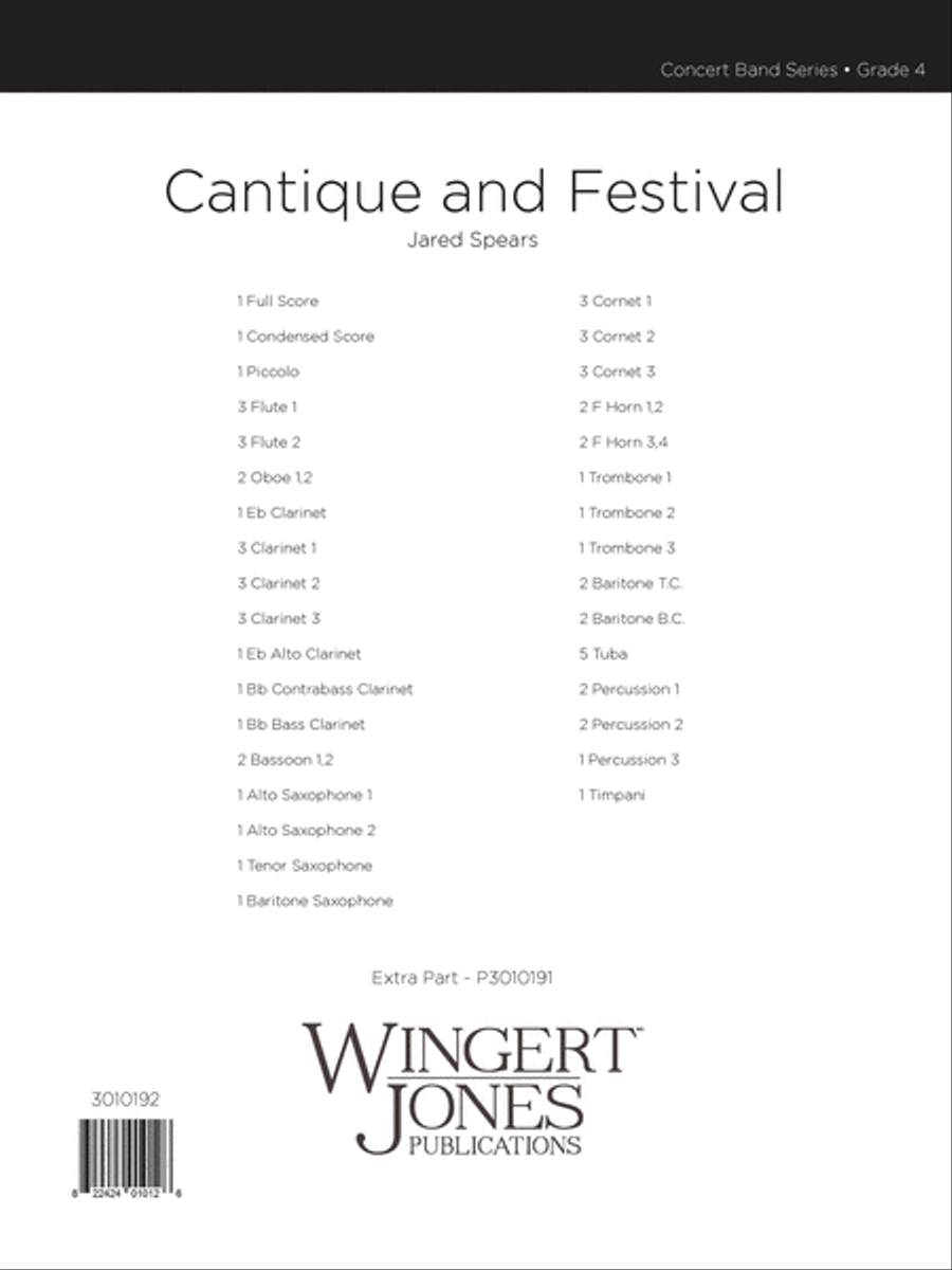 Cantique and Festival (Score) Concert Band scores gallery preview page 1
