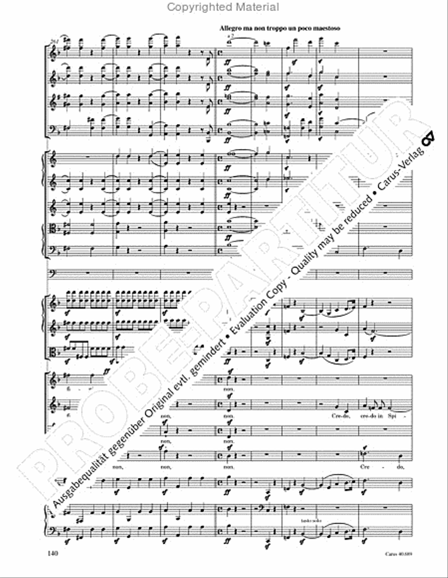 Missa solemnis Missa solemnis 4-Part scores gallery preview page 156