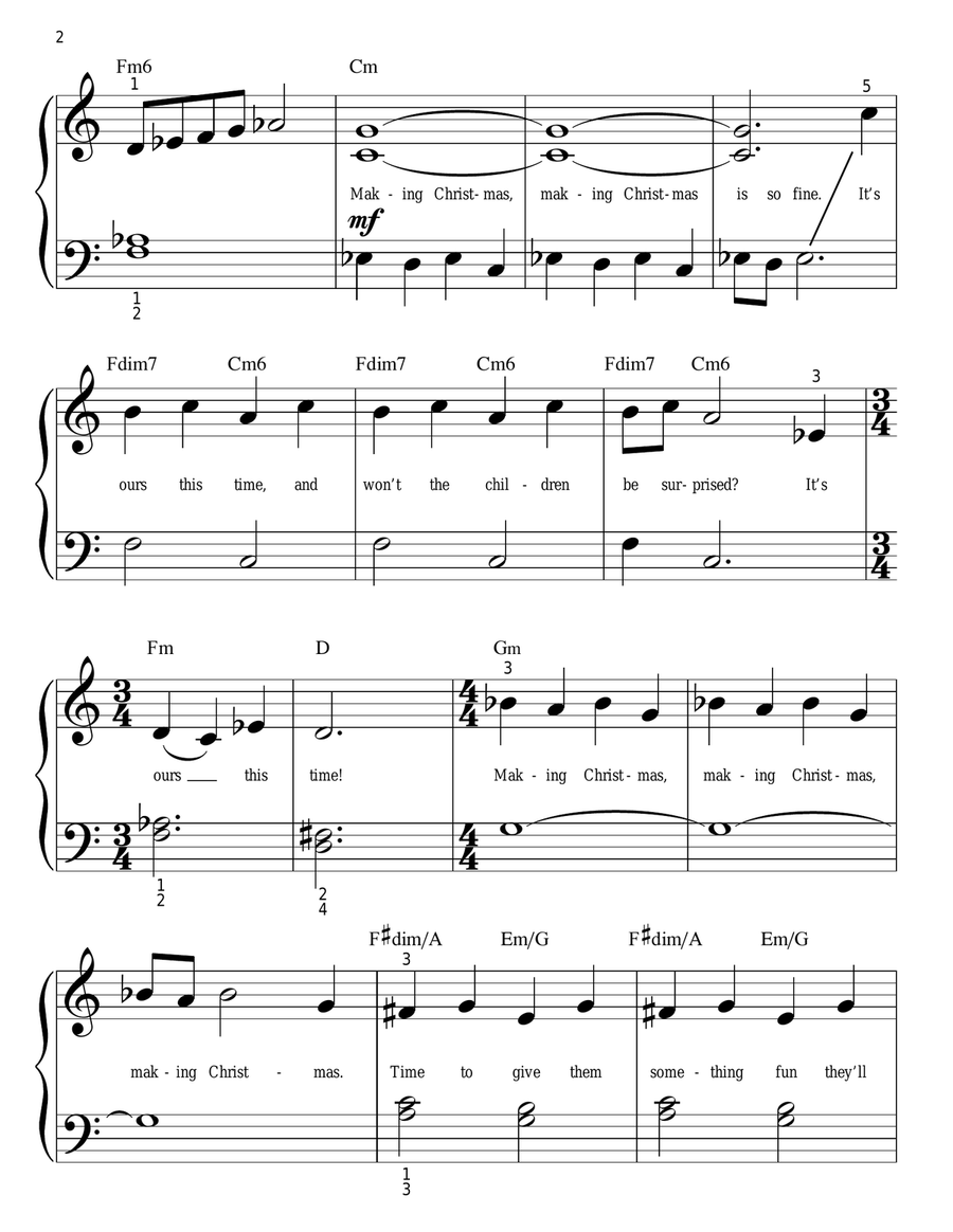 Making Christmas (from The Nightmare Before Christmas) Easy Piano scores gallery preview page 2