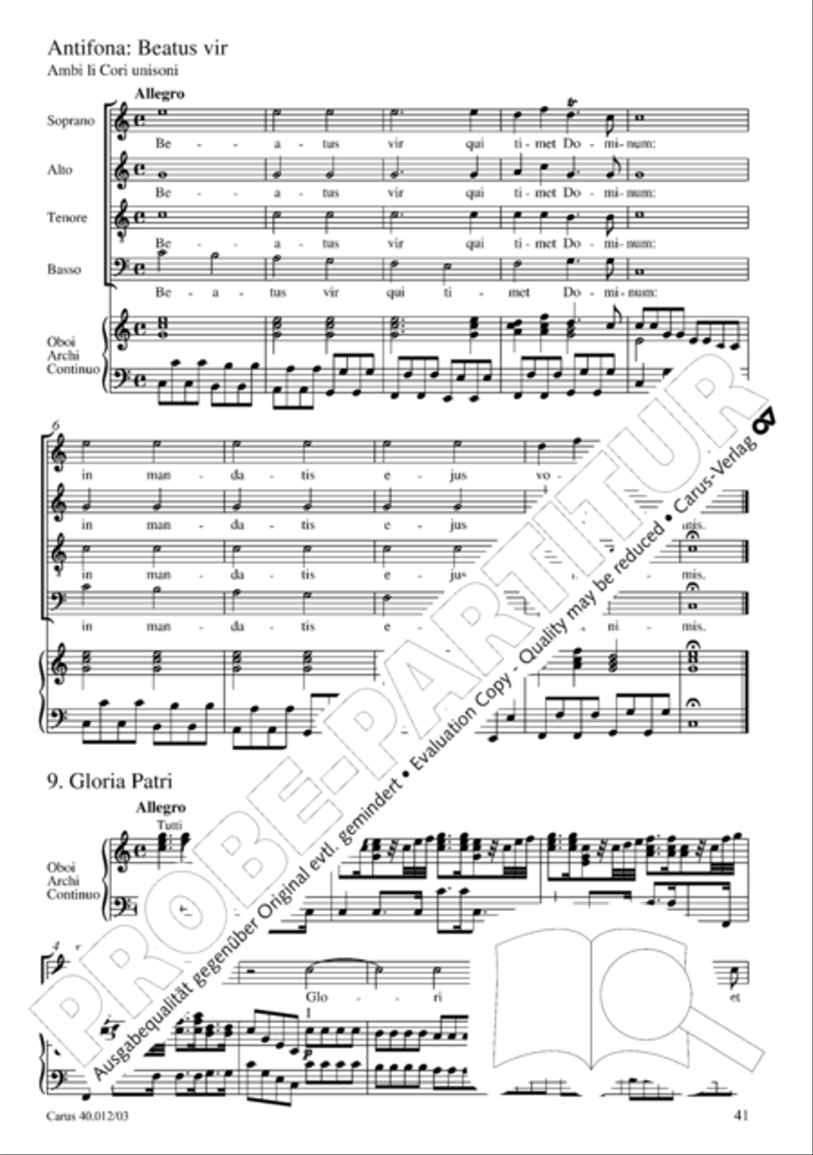 Beatus vir (How blest is he) Psalm 111 4-Part scores gallery preview page 42