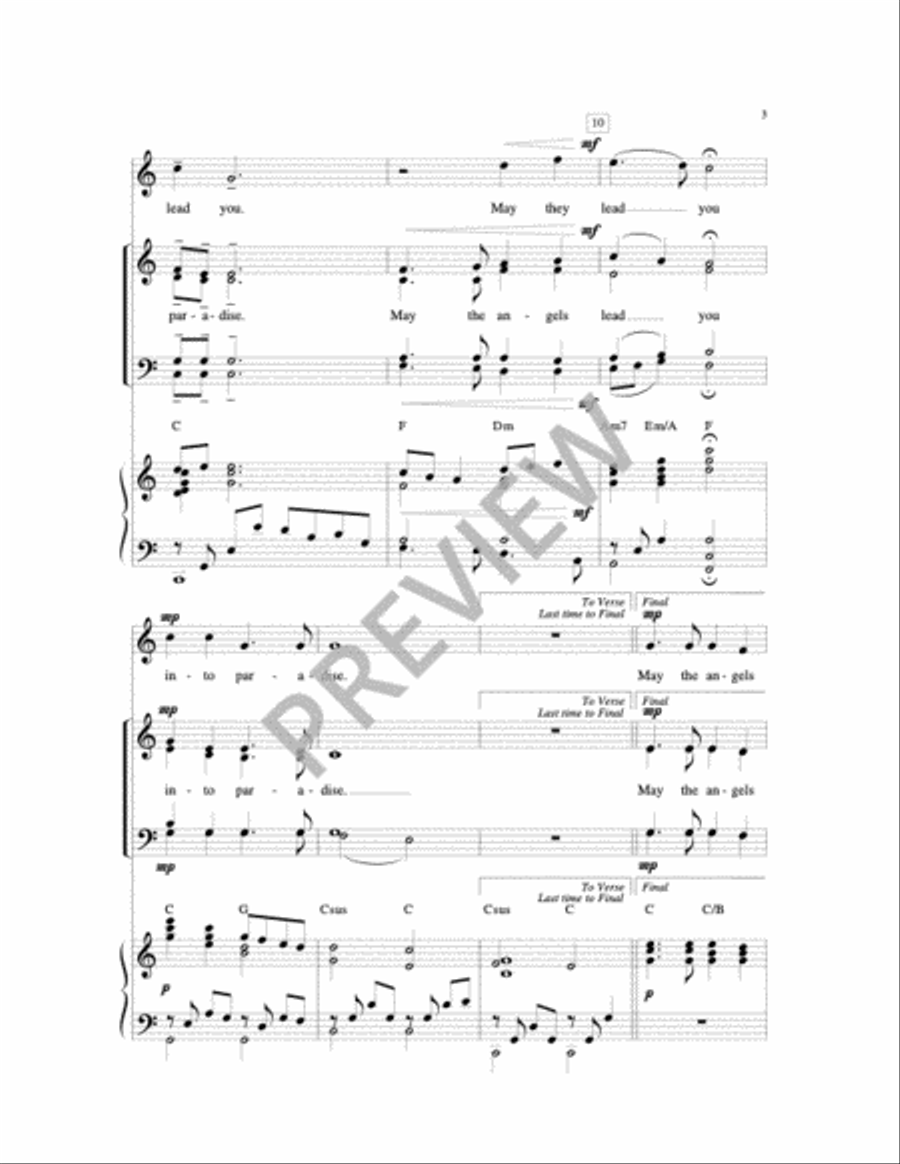 May the Angels Lead You Piano and Keyboard scores gallery preview page 5