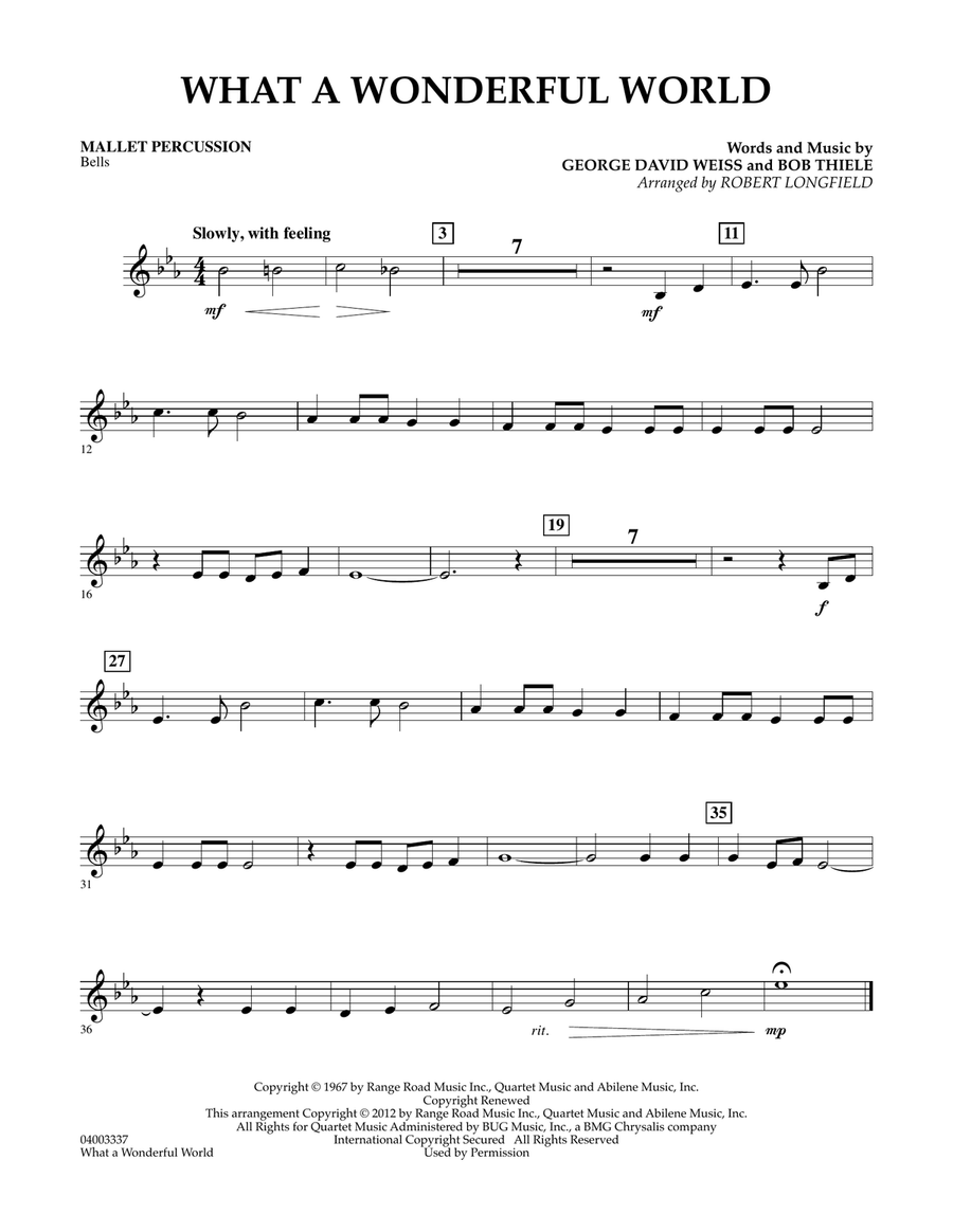 What A Wonderful World - Mallet Percussion Concert Band scores gallery preview page 1