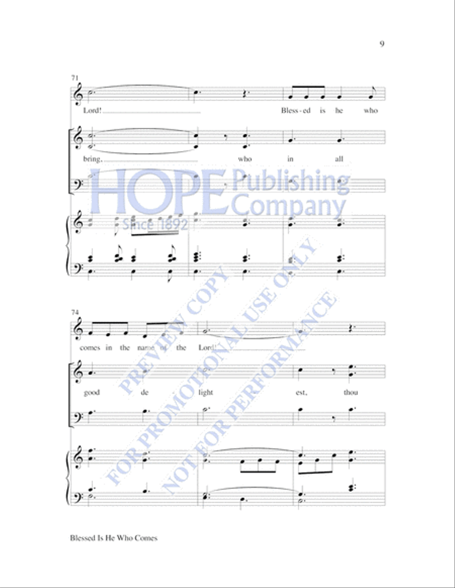 Blessed Is He Who Comes by Lloyd Larson 3-Part - Sheet Music page 10