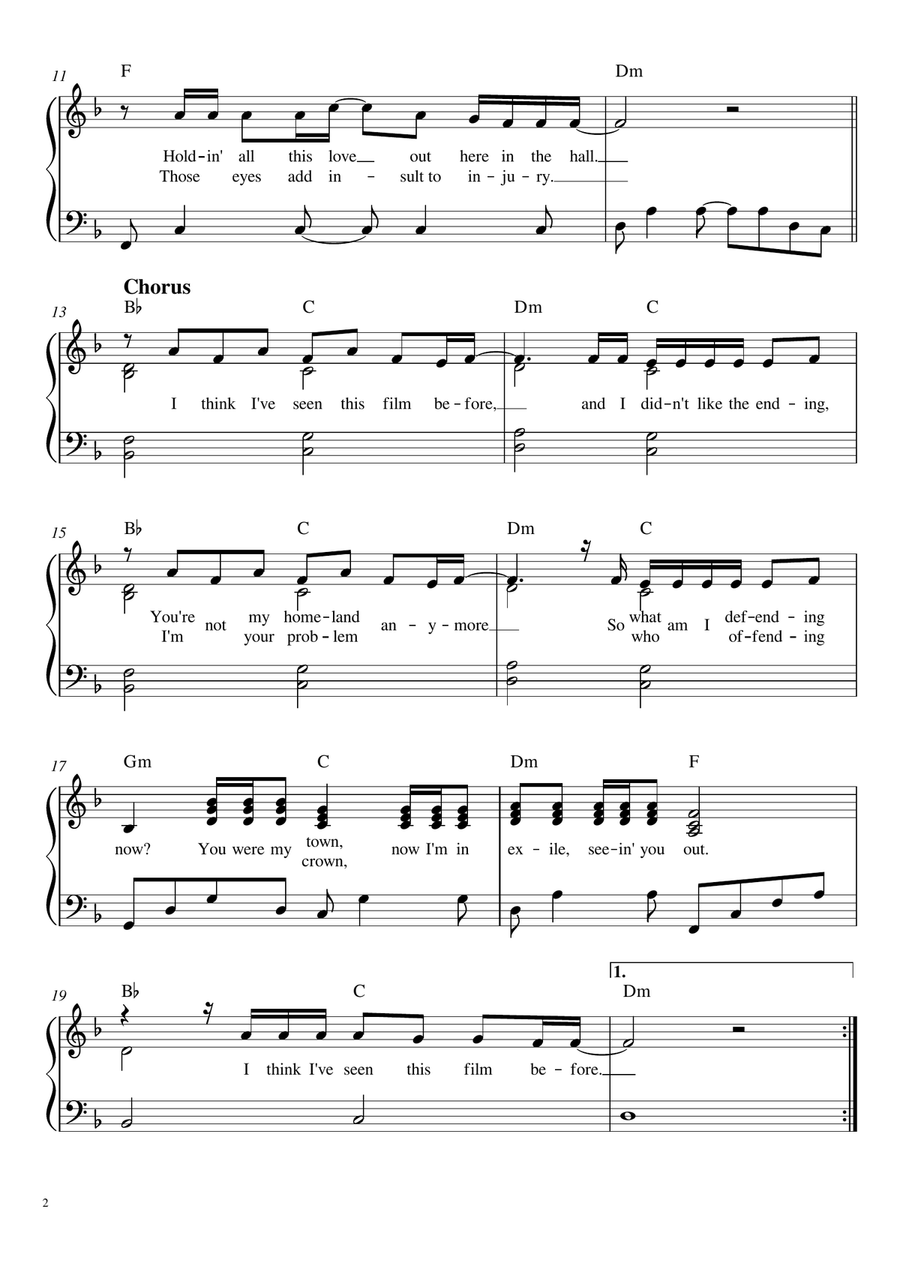 Exile Piano Solo scores gallery preview page 2