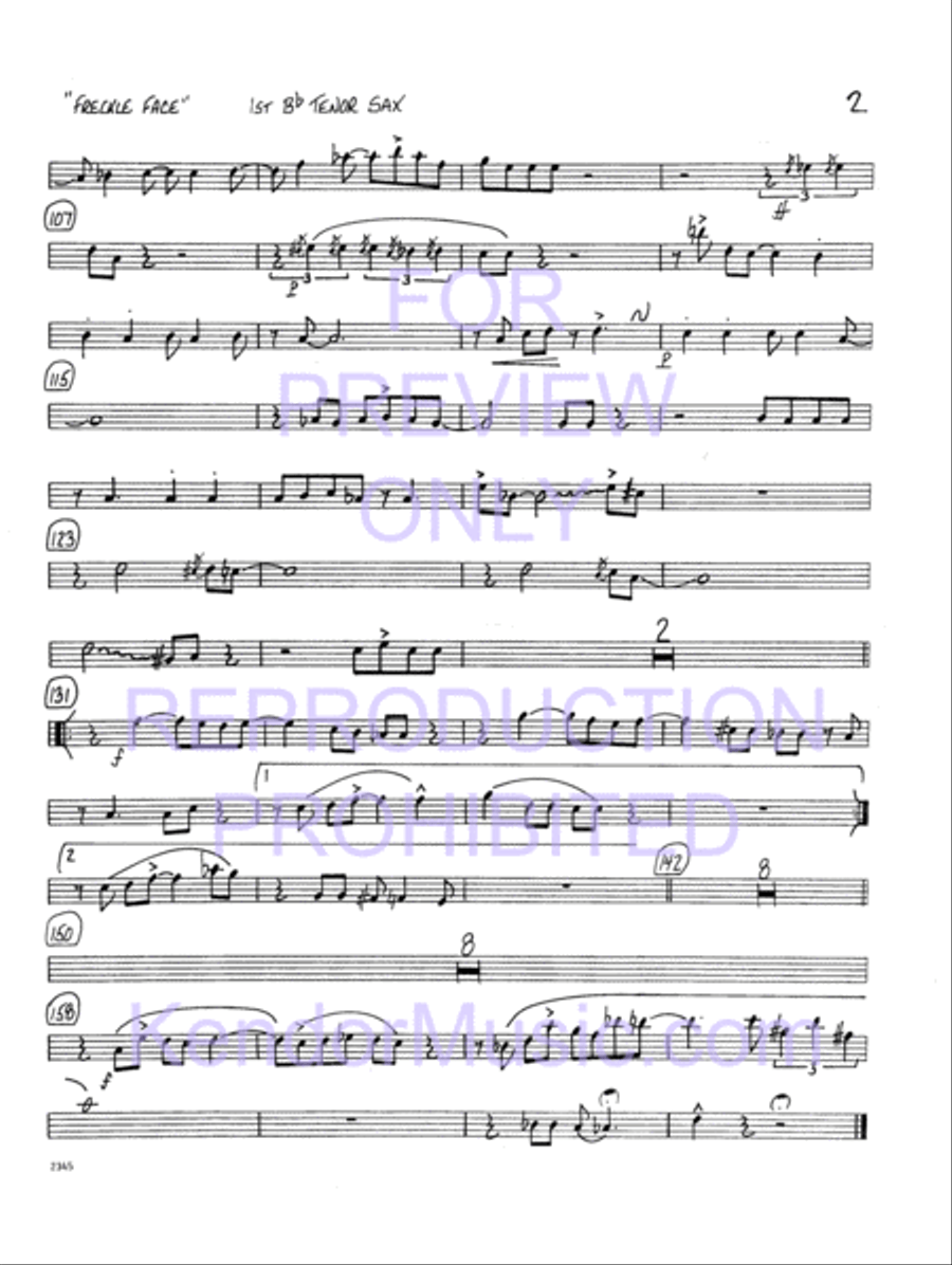 Freckle Face (Full Score) Jazz Ensemble scores gallery preview page 19