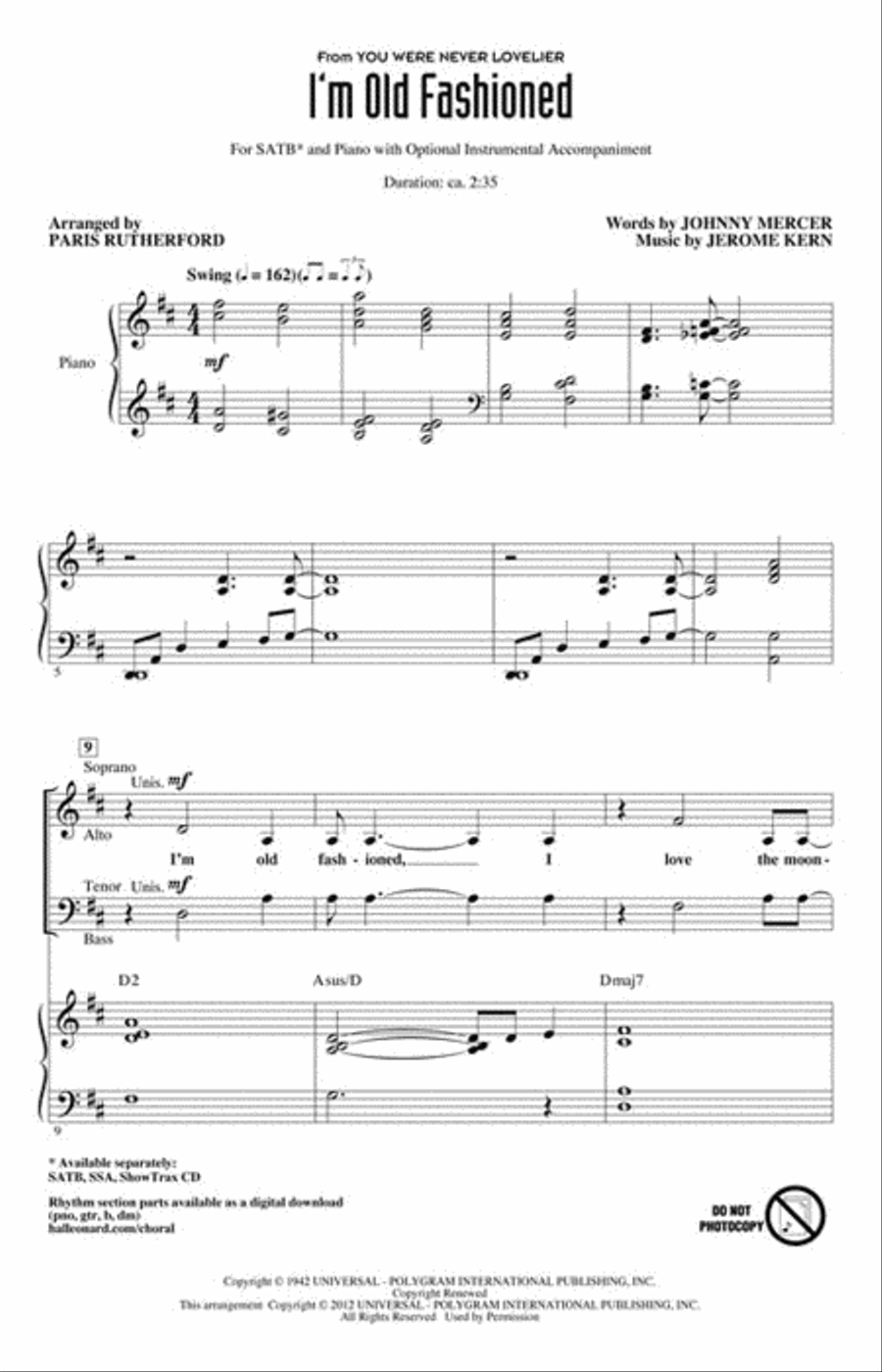 I'm Old Fashioned Choir scores gallery preview page 2