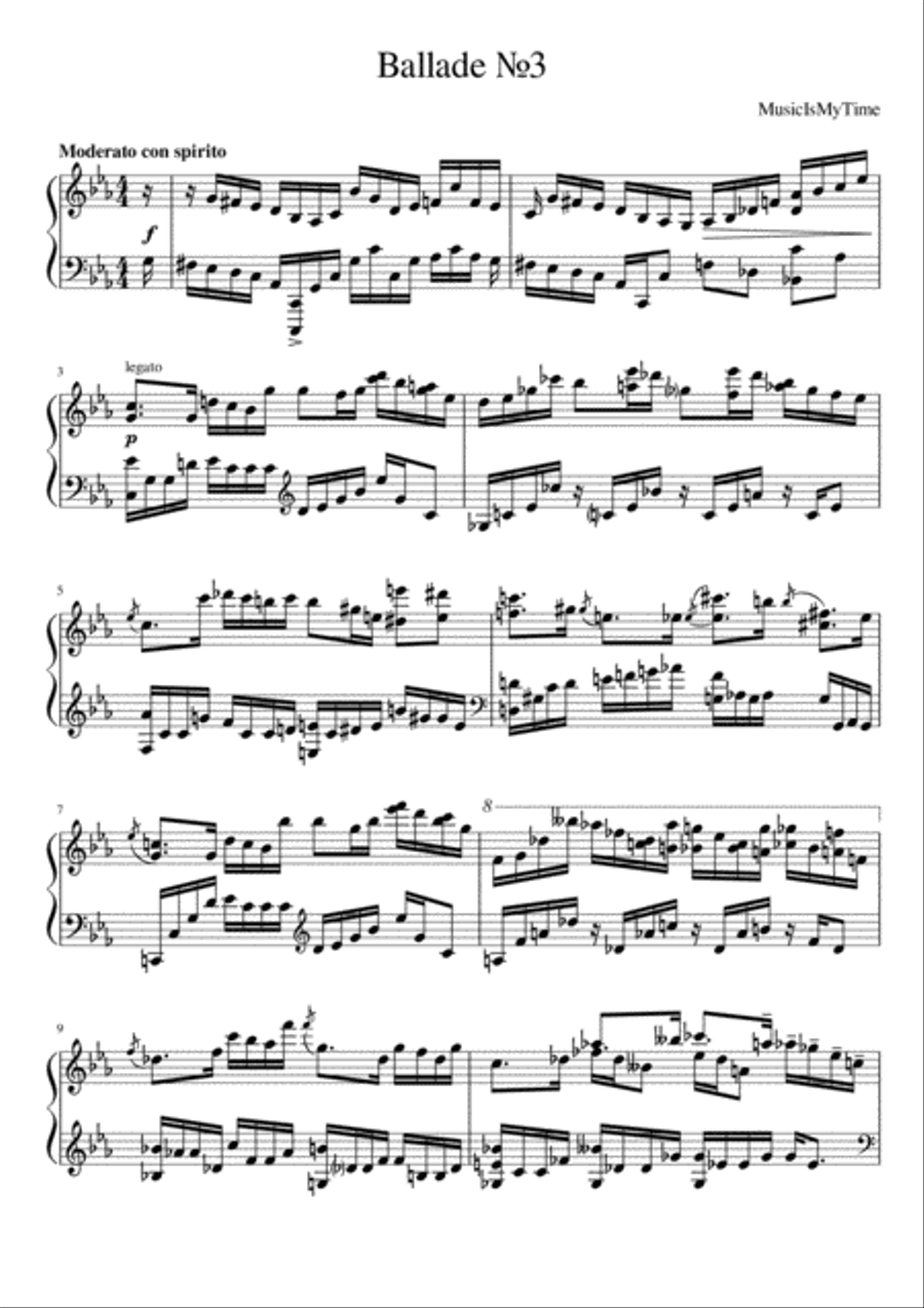 Ballade №3 Ballade №3 Piano Solo scores gallery preview page 1