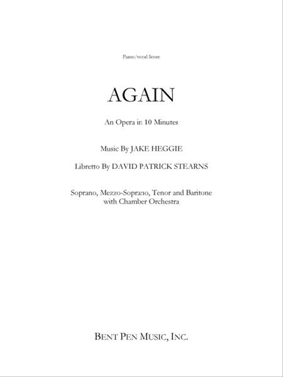 Book cover for Again (piano/vocal score)