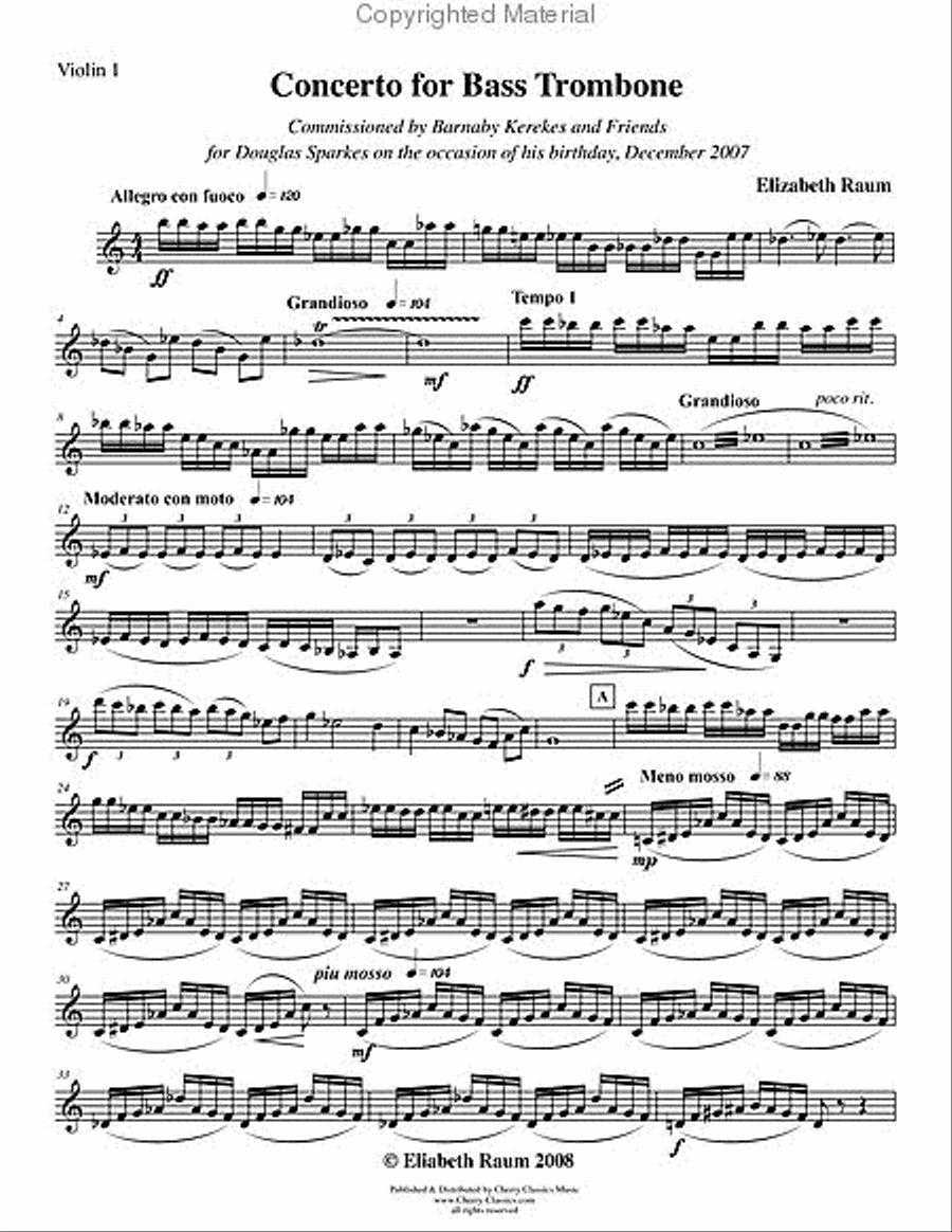 Concerto for Bass Trombone with String Orchestra & Percussion String Orchestra scores gallery preview page 13