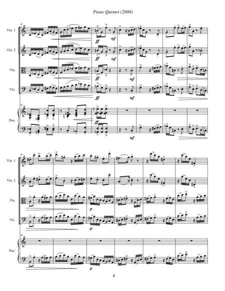 Piano Quintet (2008) for string quartet and piano image number null