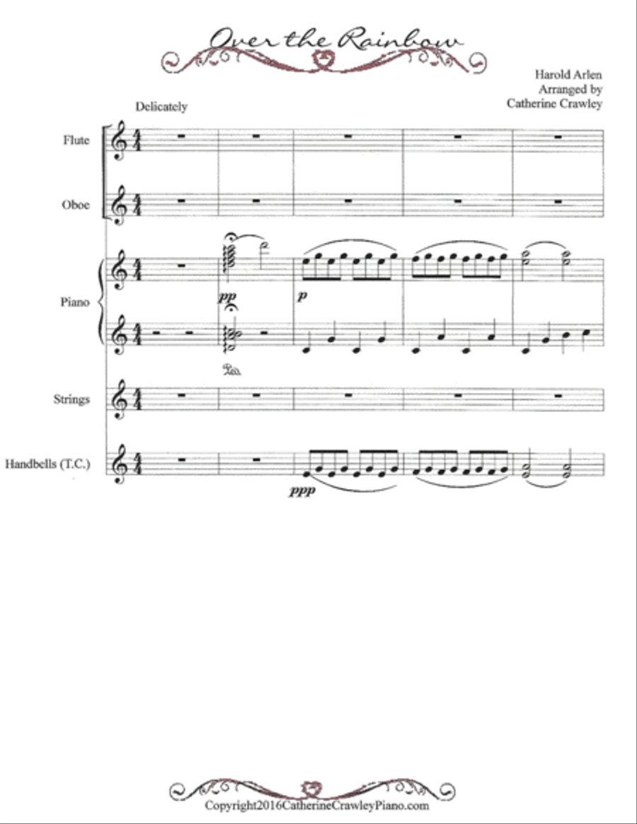 Over The Rainbow (from The Wizard Of Oz) Handbell Choir scores gallery preview page 1