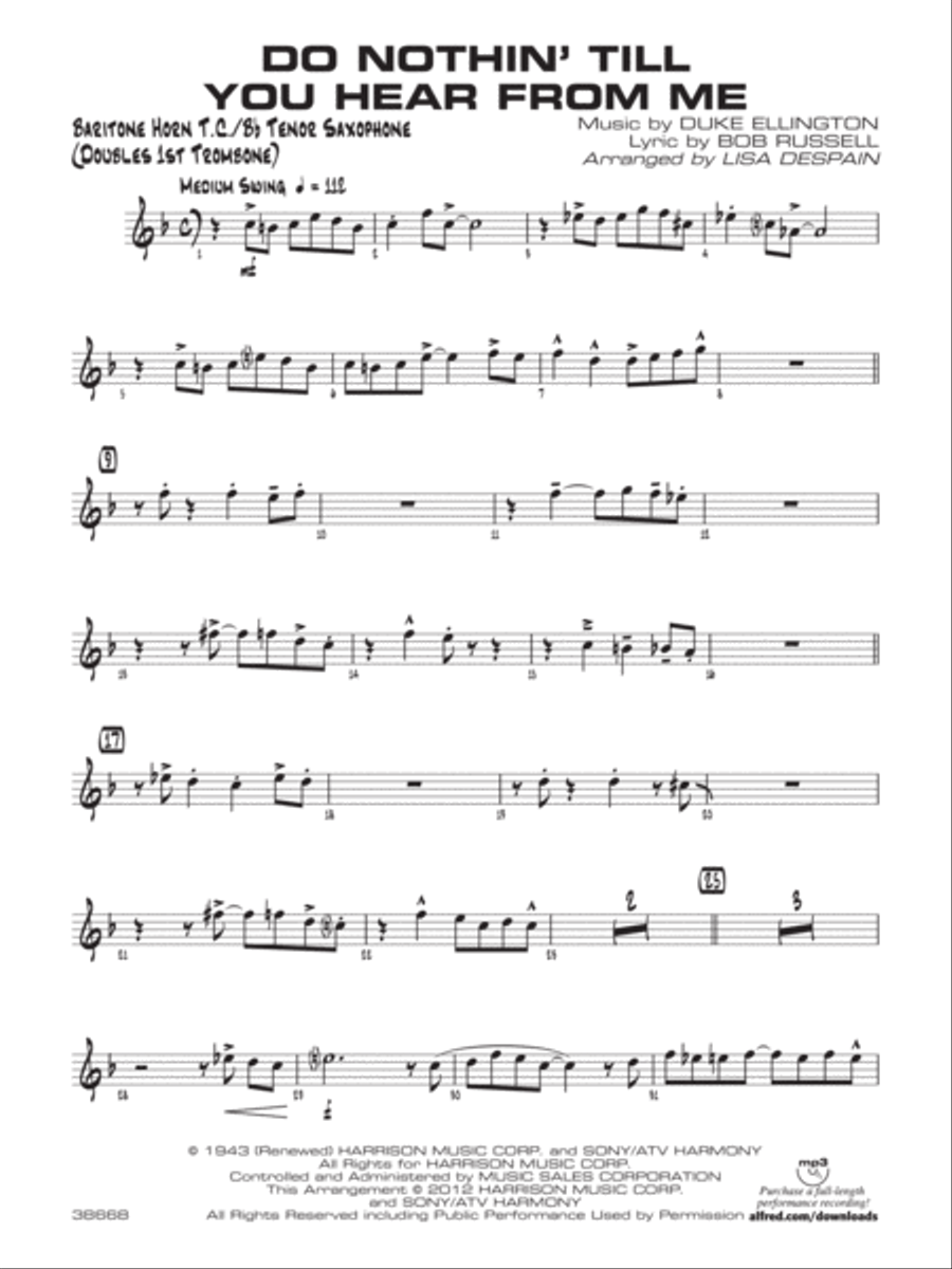 Do Nothin' Till You Hear from Me: Baritone T.C. Jazz Ensemble scores gallery preview page 1