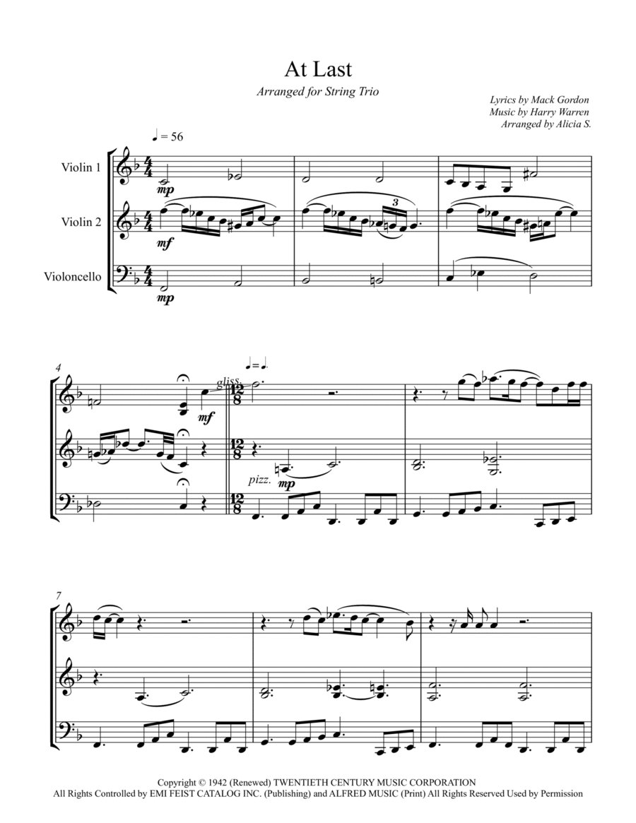 At Last At Last String Trio scores gallery preview page 1