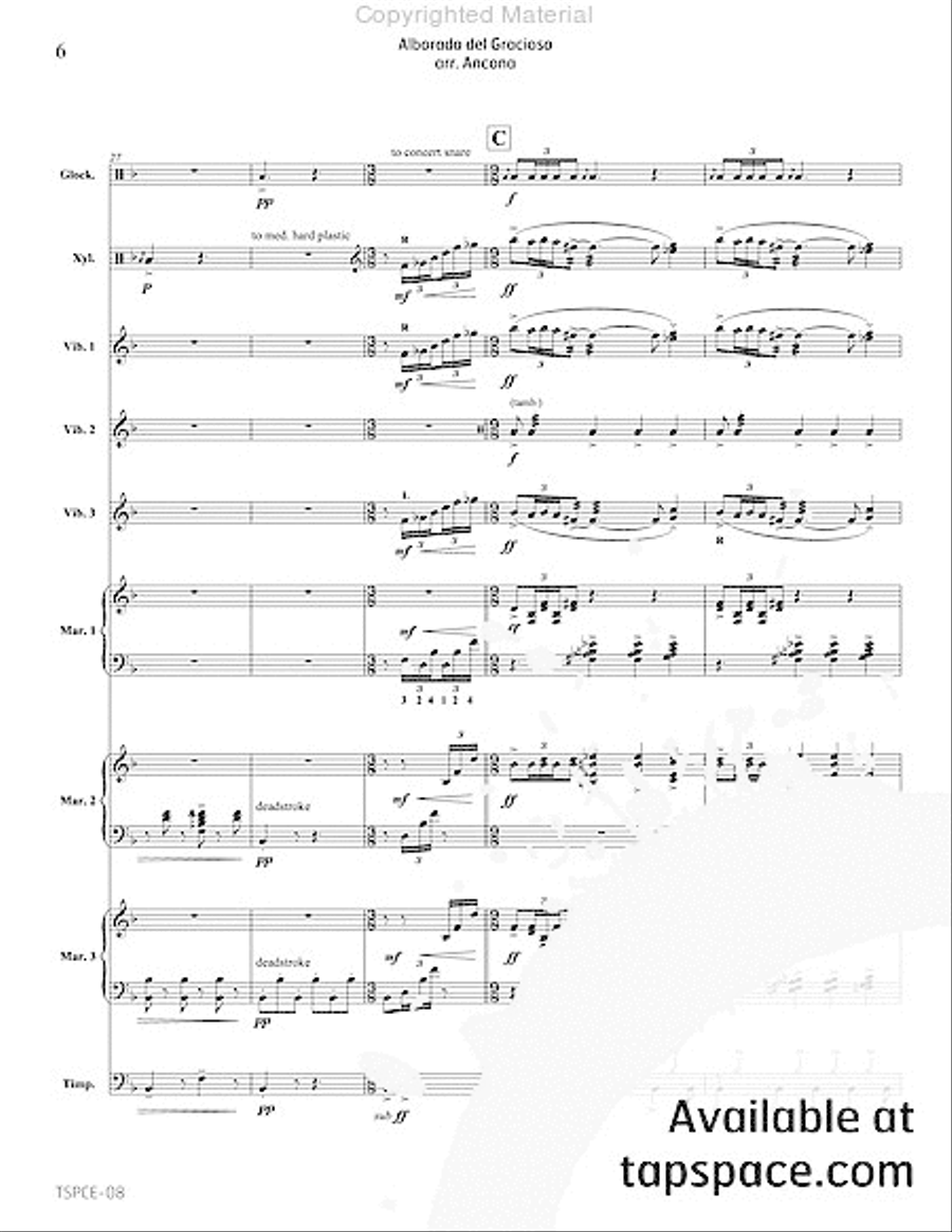 Alborada del Gracioso Percussion Ensemble scores gallery preview page 9