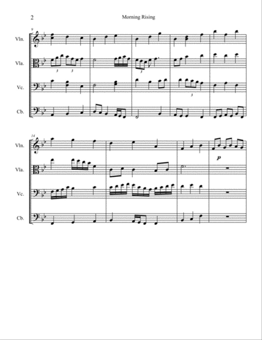 Morning Rising String Quartet scores gallery preview page 2