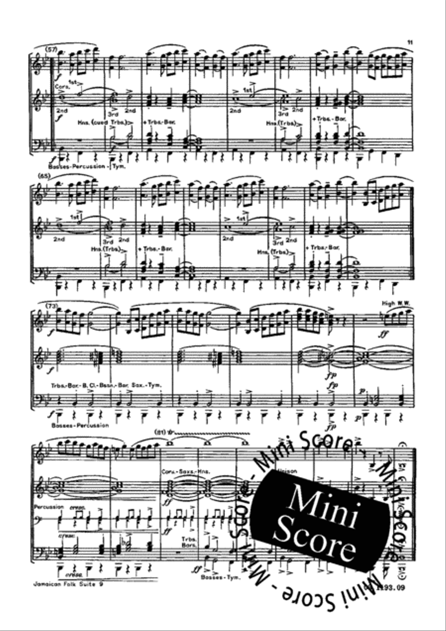 Jamaican Folk Suite Fanfare Band scores gallery preview page 15