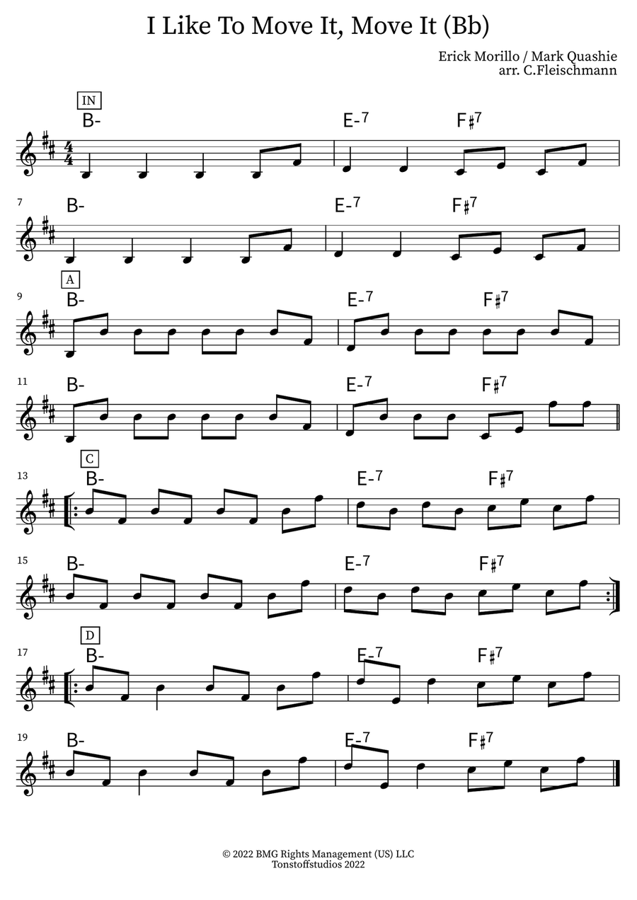 I Like To Move It Piano scores gallery preview page 1