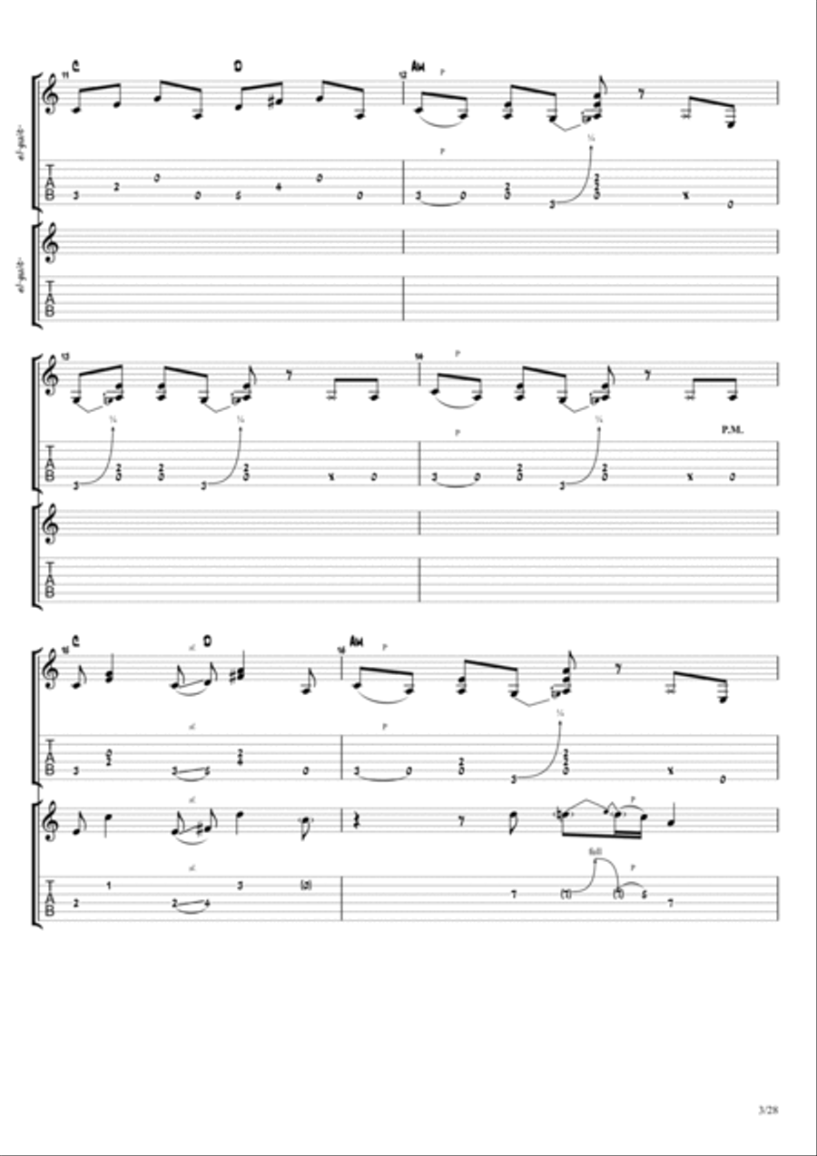 Cry For The Bad Man Guitar Tablature scores gallery preview page 3