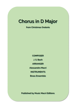 Chorus in D Major from Christmas Oratorio by J. S. Bach