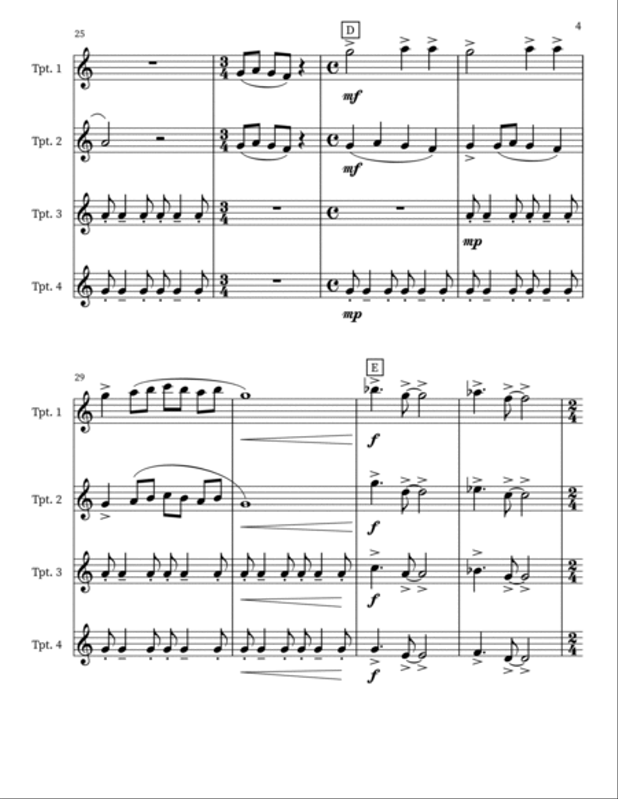 Pursuit of the Upward Way Brass Quartet scores gallery preview page 5