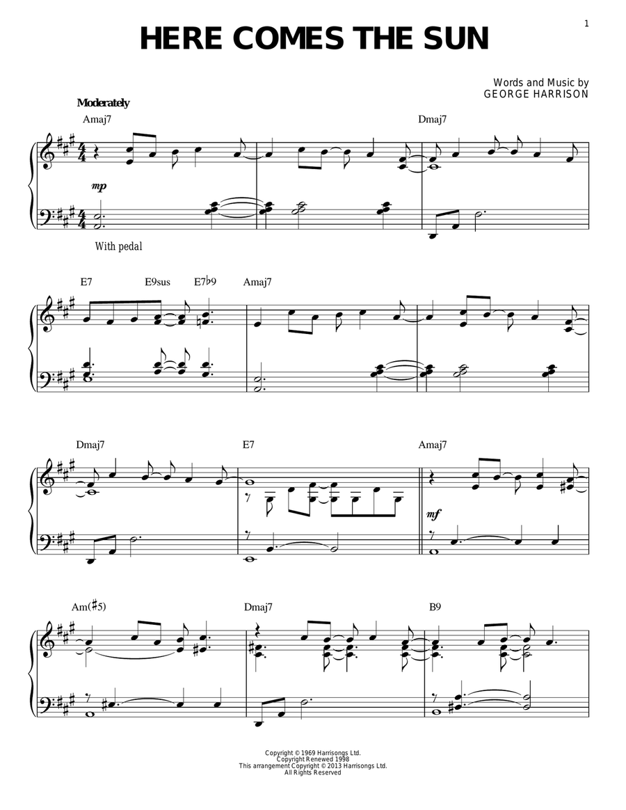 Here Comes The Sun [Jazz version] (arr. Brent Edstrom)