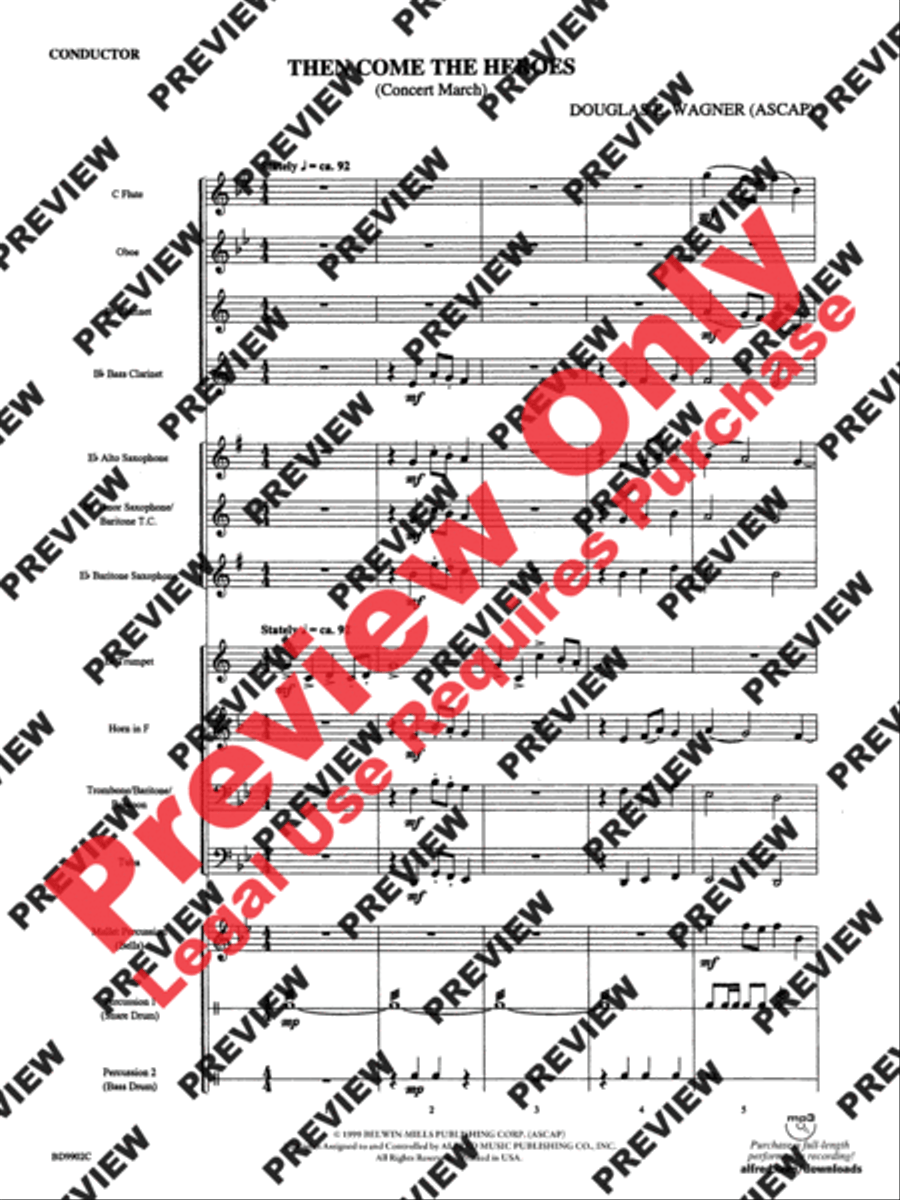 Then Come the Heroes Concert Band scores gallery preview page 3