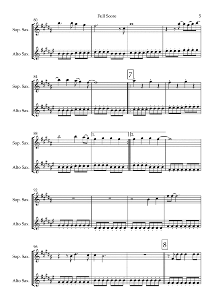 City Of Blinding Lights City Of Blinding Lights Woodwind Duet scores gallery preview page 5
