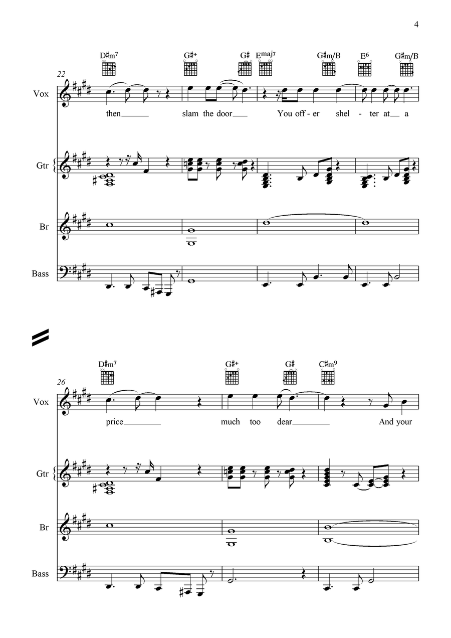 Each And Every One Piano, Vocal scores gallery preview page 5