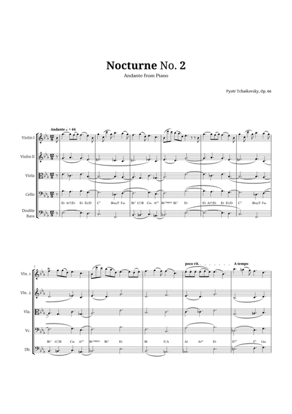 Nocturne by Chopin for String Quintet image number null