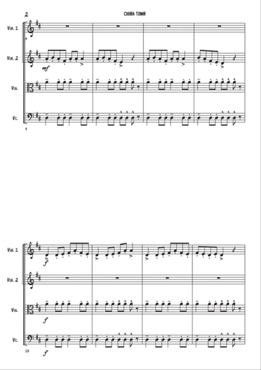 China town - String quartet String Quartet scores gallery preview page 2