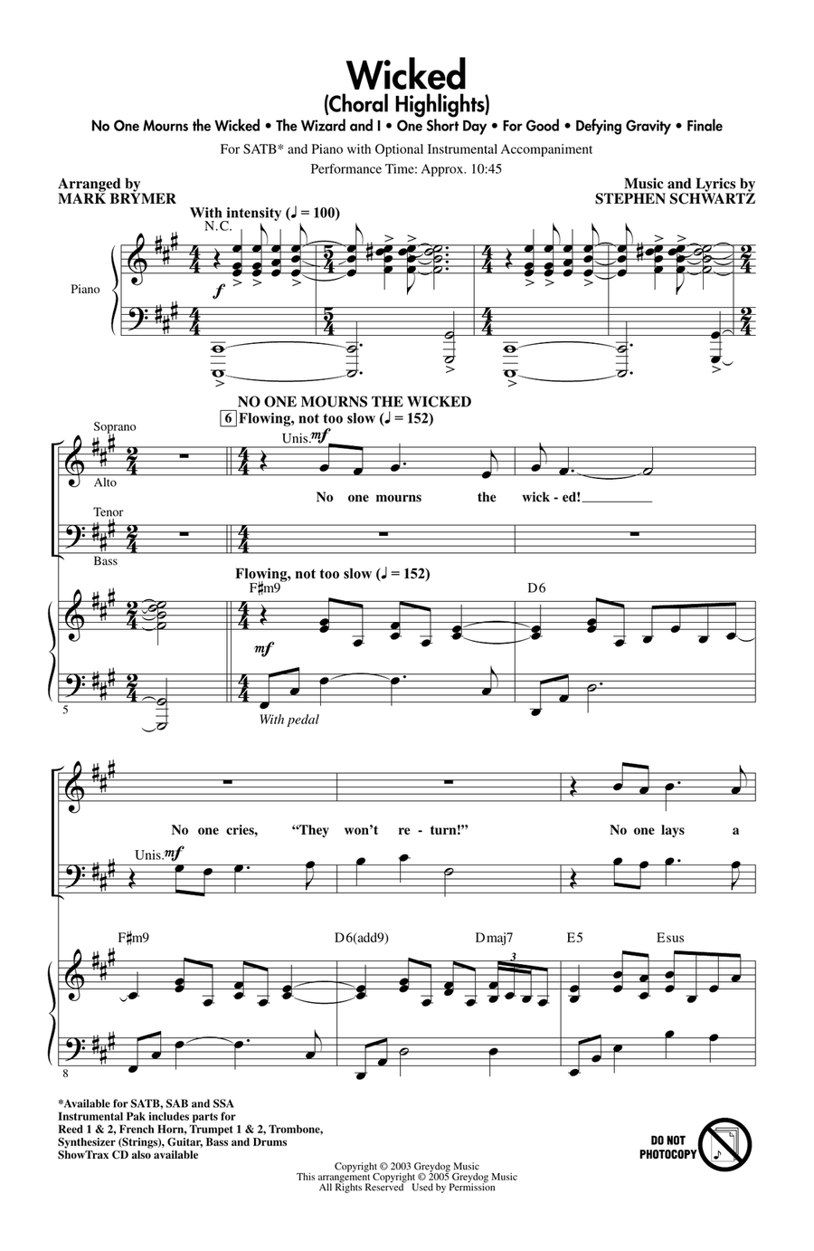 Wicked (Choral Highlights) (arr. Mark Brymer)