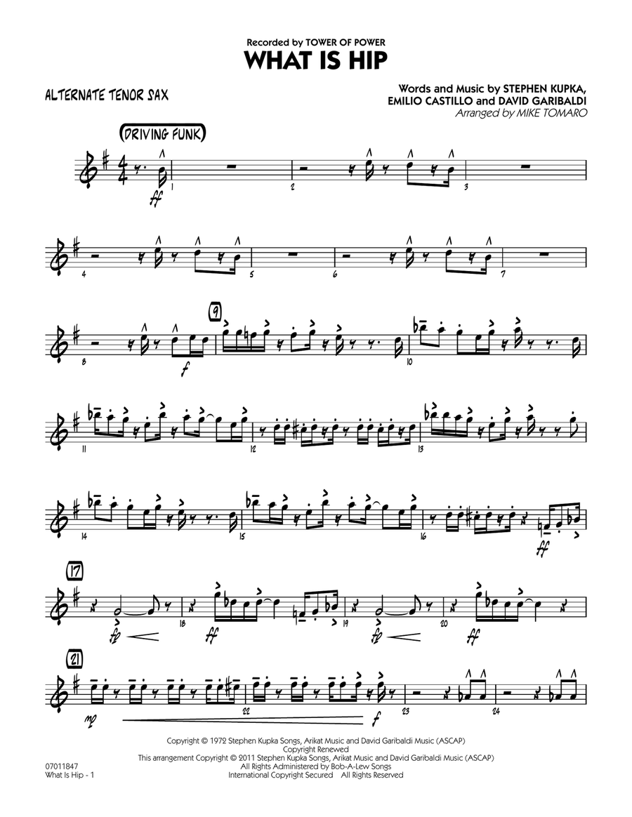 What Is Hip - Alternate Tenor Sax Jazz Ensemble scores gallery preview page 1