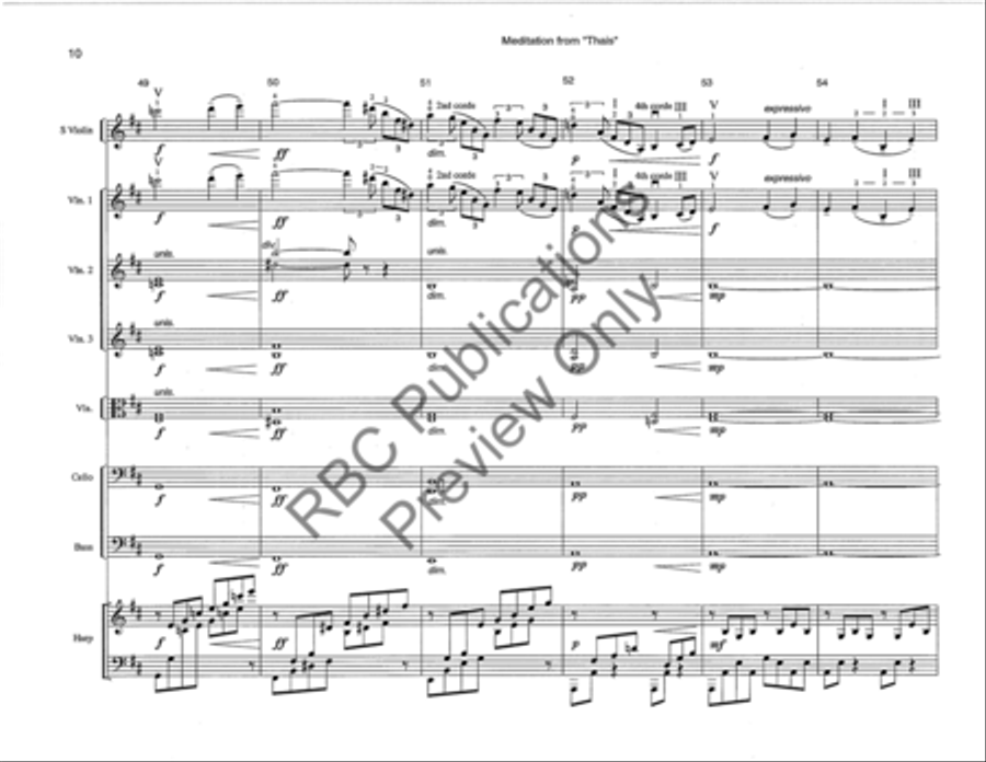Meditation From Thais Violin W/Orch (Score) String Orchestra scores gallery preview page 13