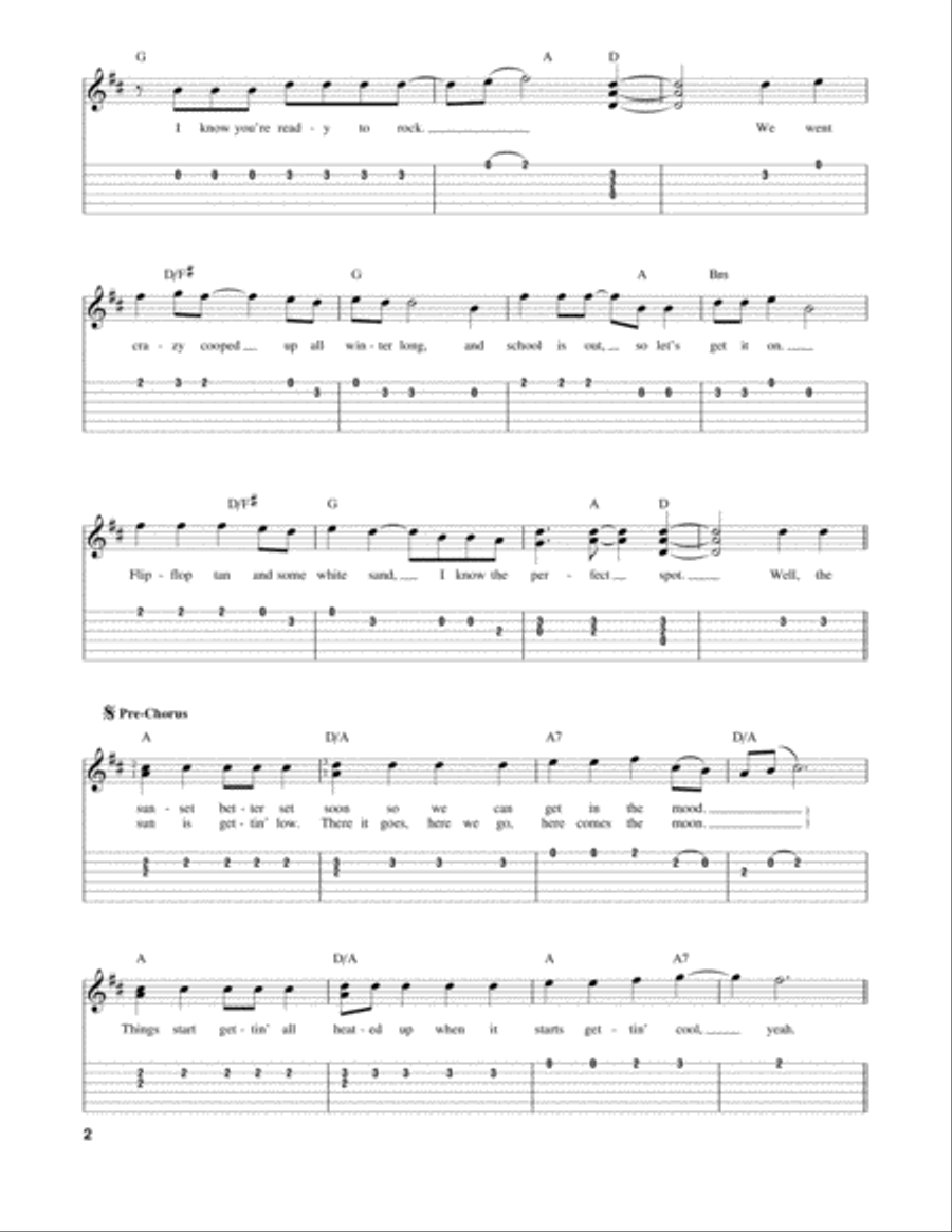 Summer Nights Summer Nights Acoustic Guitar scores gallery preview page 2