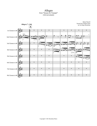 Allegro (from "Sonata for Trumpet") (Bb) (Clarinet Octet)