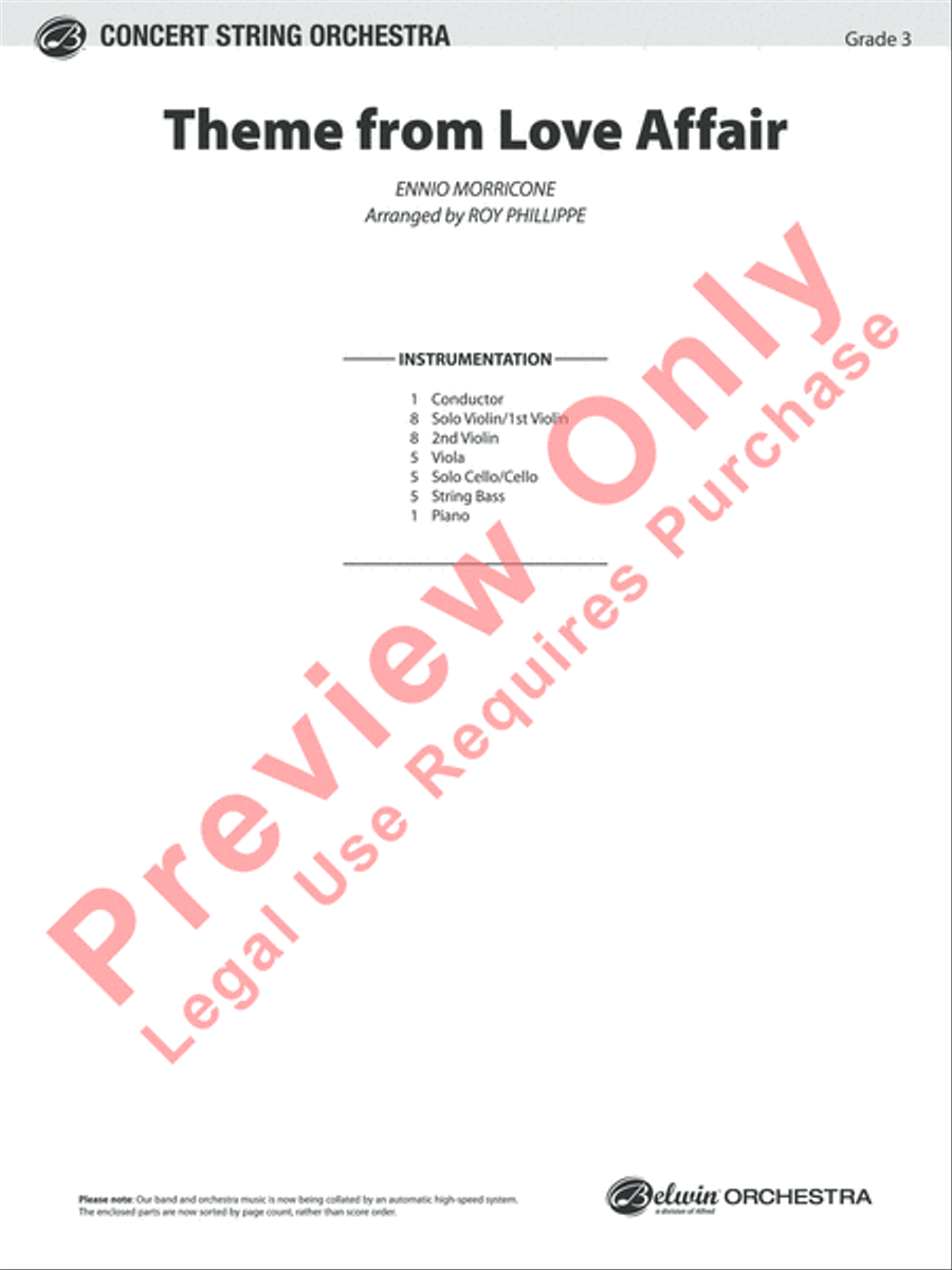 Love Affair, Theme from String Orchestra scores gallery preview page 2