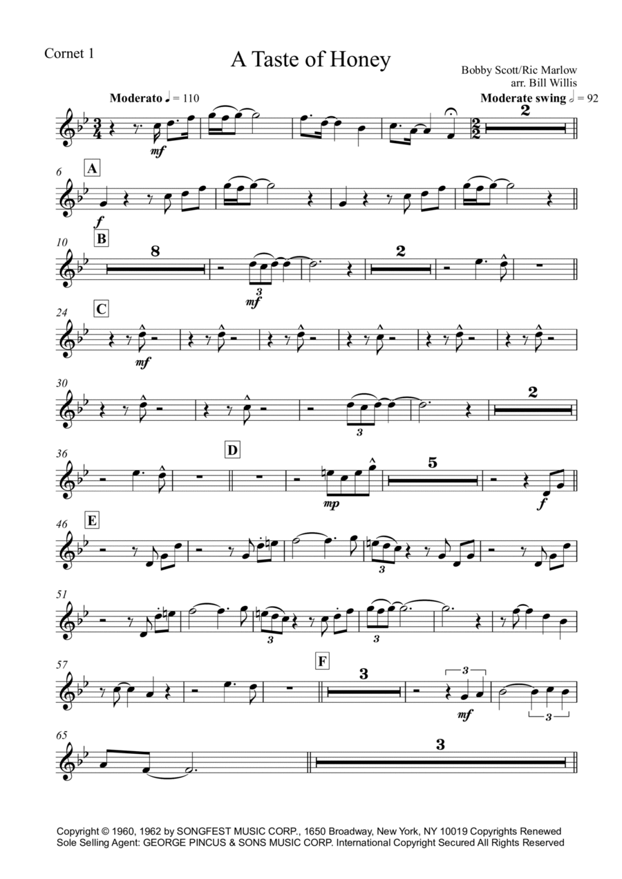 A Taste Of Honey A Taste Of Honey School and Community scores gallery preview page 1