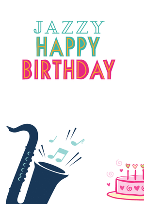 Book cover for Jazzy Happy Birthday for Saxophone Bb (tenor/soprano)