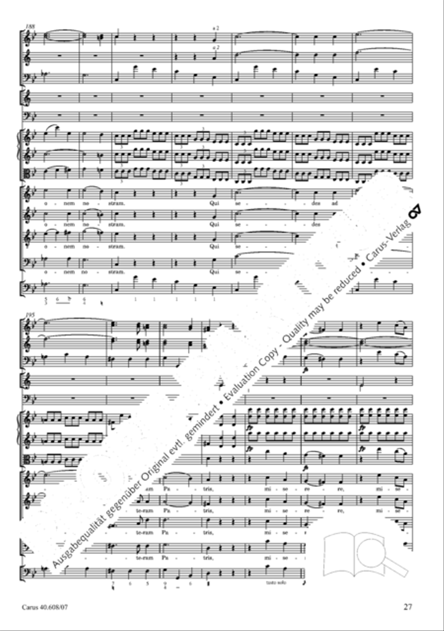 Missa Sancti Bernardi von Offida in B 4-Part scores gallery preview page 42