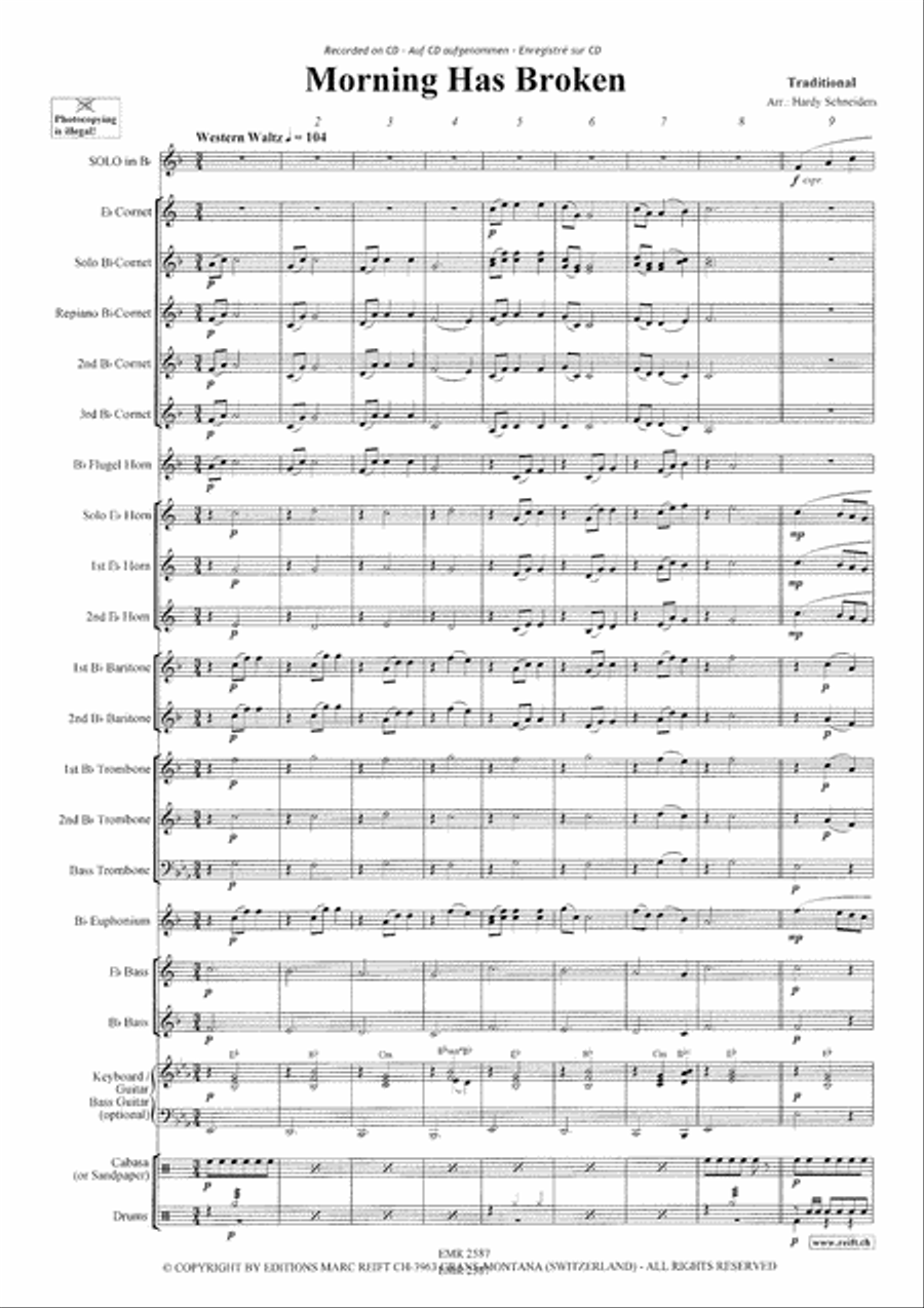 Morning Has Broken Brass Band scores gallery preview page 4