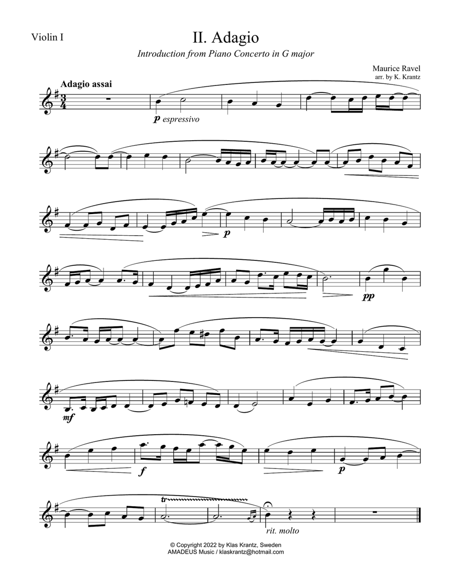 Adagio assai for string quartet (abridged) String Quartet scores gallery preview page 4